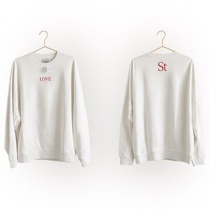 Seint White Love Print Women’s Sweater